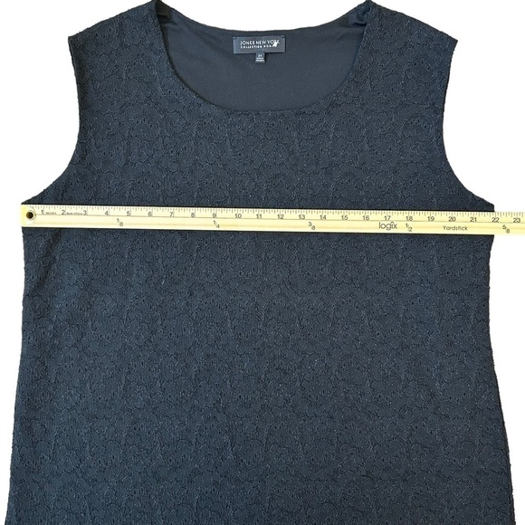 Black Lace Sleeveless Blouse Plus Size Lined 2X - Picture 6 of 8